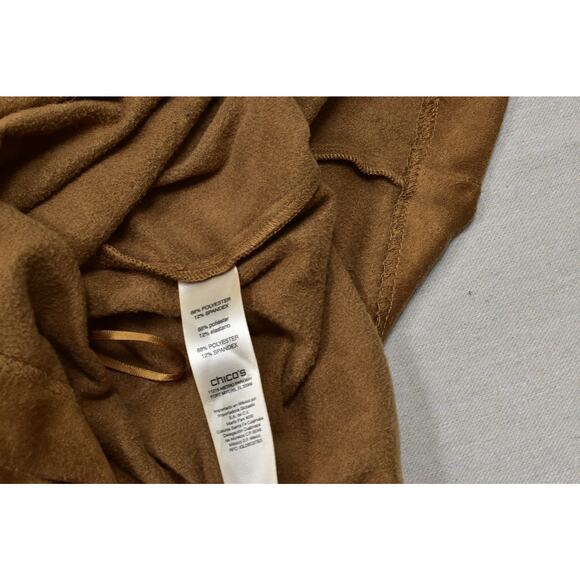 Chico's Women's Brown Suede Off Shoulder Dress Plus Size 2.5 Polyester NWT - Picture 5 of 8